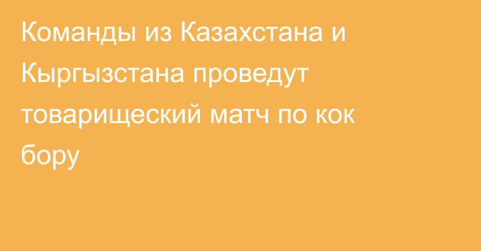 Команды из Казахстана и Кыргызстана проведут товарищеский матч по кок бору