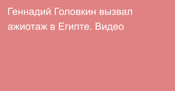 Геннадий Головкин вызвал ажиотаж в Египте. Видео