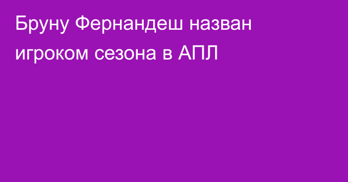 Бруну Фернандеш назван игроком сезона в АПЛ