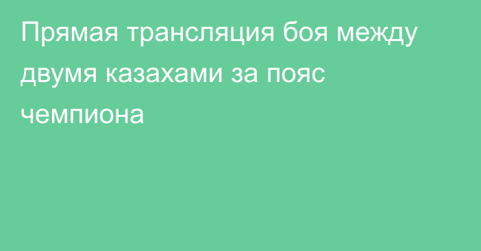 Прямая трансляция боя между двумя казахами за пояс чемпиона