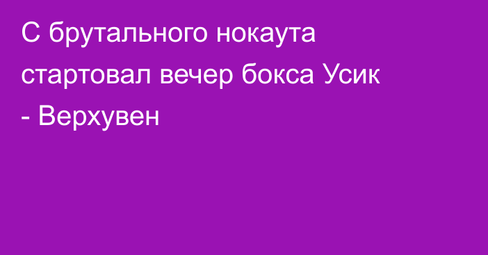 С брутального нокаута стартовал вечер бокса Усик - Верхувен