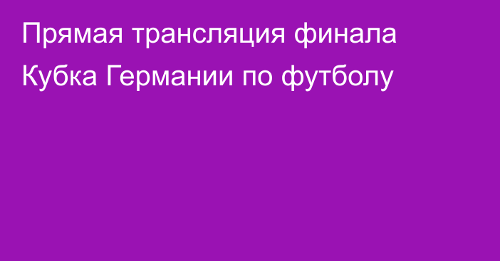 Прямая трансляция финала Кубка Германии по футболу