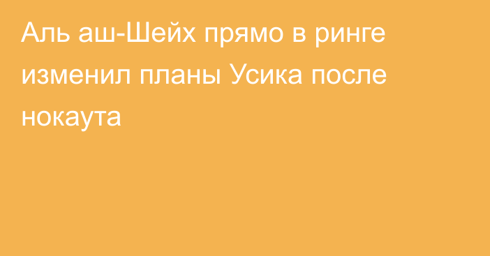 Аль аш-Шейх прямо в ринге изменил планы Усика после нокаута