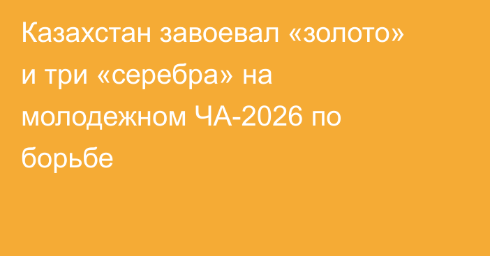 Казахстан завоевал «золото» и три «серебра» на молодежном ЧА-2026 по борьбе