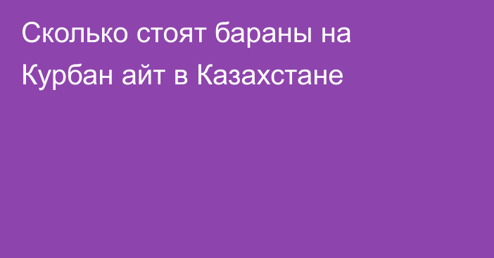 Сколько стоят бараны на Курбан айт в Казахстане
