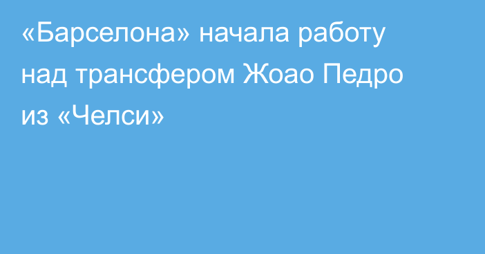 «Барселона» начала работу над трансфером Жоао Педро из «Челси»