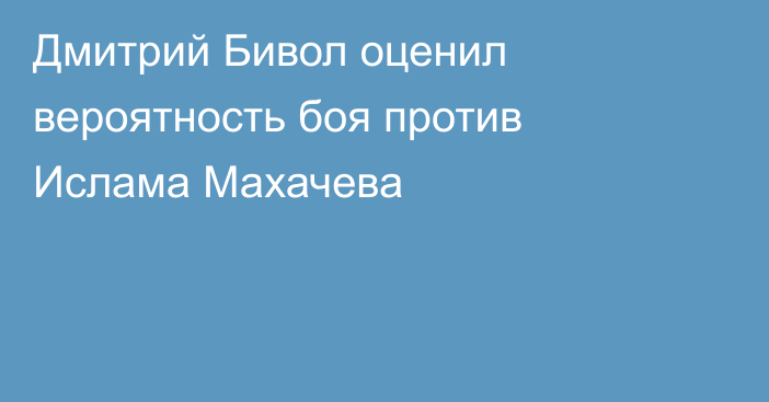 Дмитрий Бивол оценил вероятность боя против Ислама Махачева