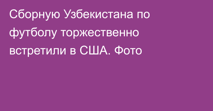 Сборную Узбекистана по футболу торжественно встретили в США. Фото