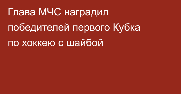 Глава МЧС наградил победителей первого Кубка по хоккею с шайбой