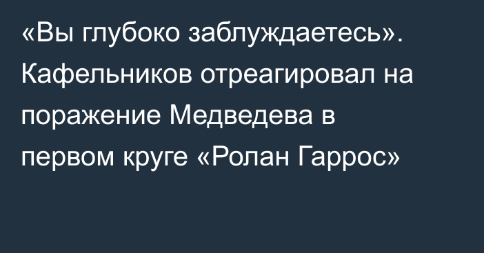 «Вы глубоко заблуждаетесь». Кафельников отреагировал на поражение Медведева в первом круге «Ролан Гаррос»