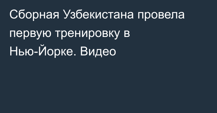 Сборная Узбекистана провела первую тренировку в Нью-Йорке. Видео