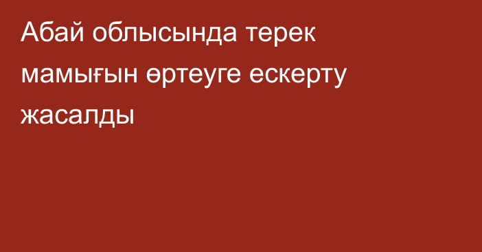 Абай облысында терек мамығын өртеуге ескерту жасалды