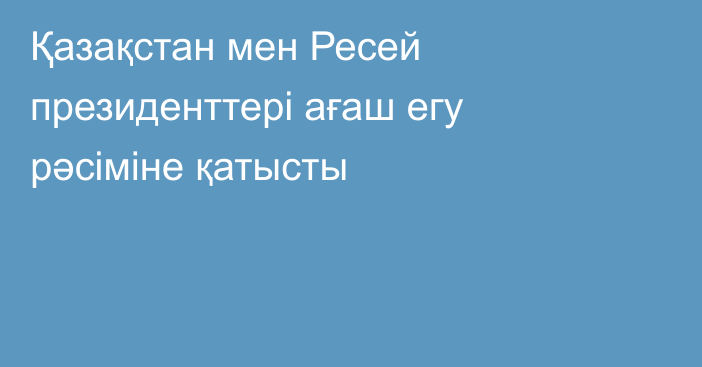 Қазақстан мен Ресей президенттері ағаш егу рәсіміне қатысты