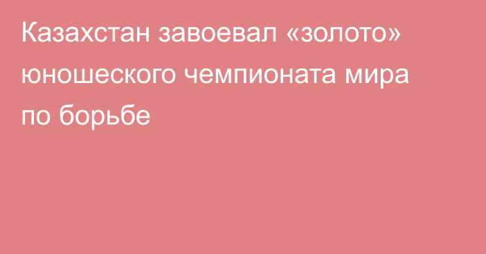 Казахстан завоевал «золото» юношеского чемпионата мира по борьбе