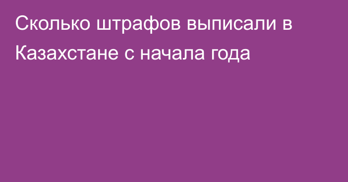 Сколько штрафов выписали в Казахстане с начала года