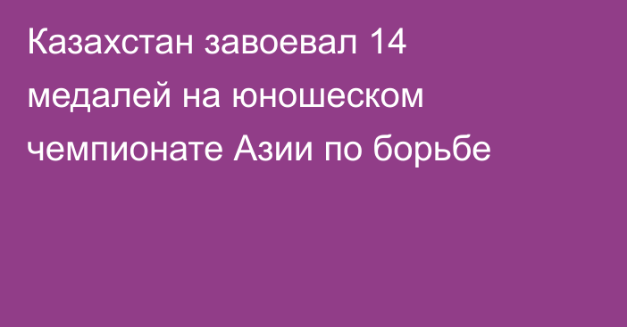 Казахстан завоевал 14 медалей на юношеском чемпионате Азии по борьбе