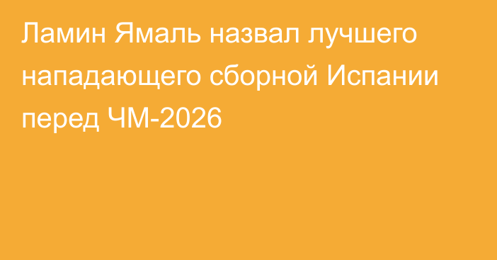 Ламин Ямаль назвал лучшего нападающего сборной Испании перед ЧМ-2026