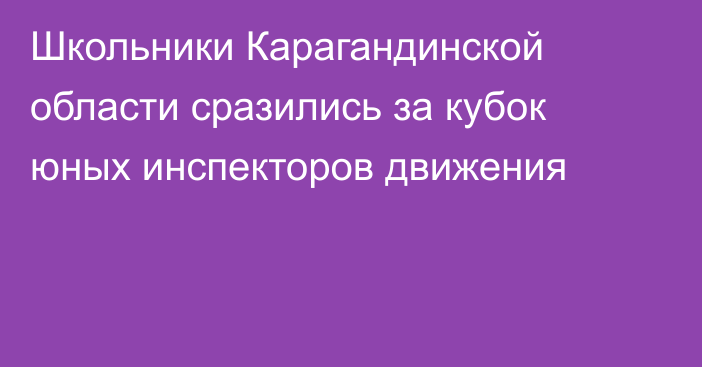 Школьники Карагандинской области сразились за кубок юных инспекторов движения