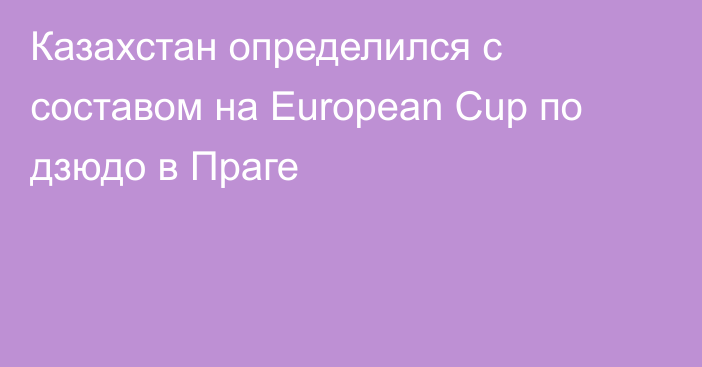 Казахстан определился с составом на European Cup по дзюдо в Праге