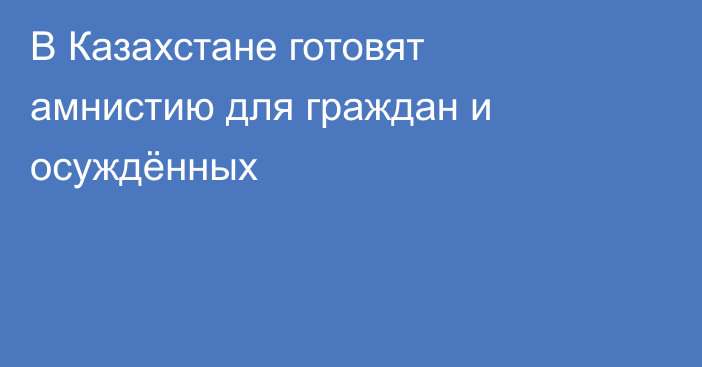 В Казахстане готовят амнистию для граждан и осуждённых