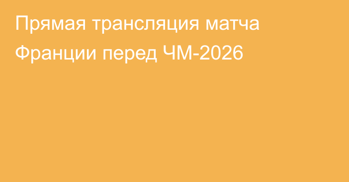 Прямая трансляция матча Франции перед ЧМ-2026