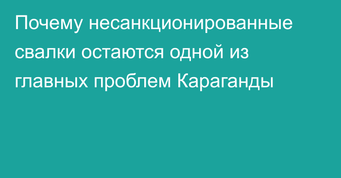 Почему несанкционированные свалки остаются одной из главных проблем Караганды