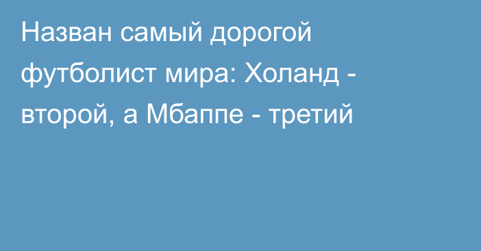 Назван самый дорогой футболист мира: Холанд - второй, а Мбаппе - третий