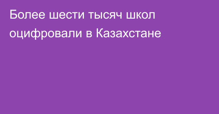 Более шести тысяч школ оцифровали в Казахстане