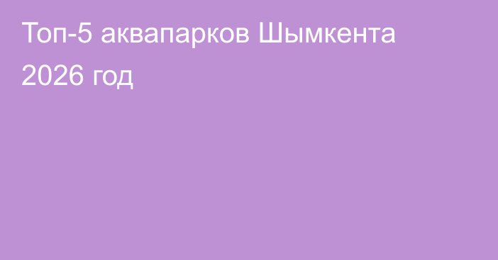 Топ-5 аквапарков Шымкента 2026 год