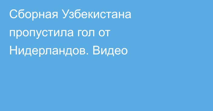 Сборная Узбекистана пропустила гол от Нидерландов. Видео