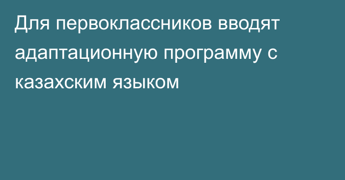 Для первоклассников вводят адаптационную программу с казахским языком