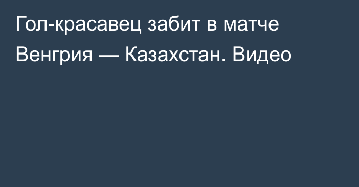 Гол-красавец забит в матче Венгрия — Казахстан. Видео