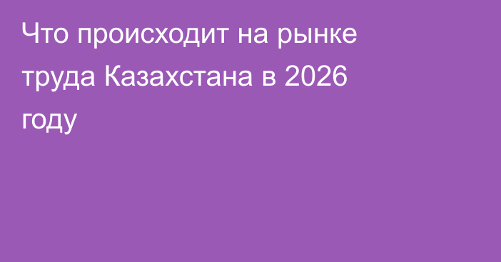 Что происходит на рынке труда Казахстана в 2026 году