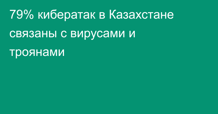 79% кибератак в Казахстане связаны с вирусами и троянами