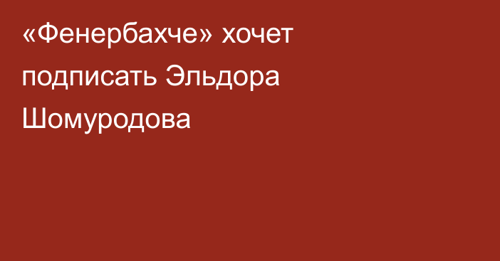«Фенербахче» хочет подписать Эльдора Шомуродова