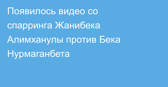 Появилось видео со спарринга Жанибека Алимханулы против Бека Нурмаганбета