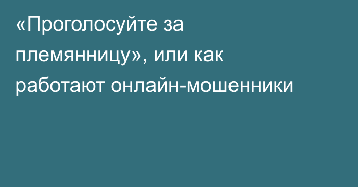 «Проголосуйте за племянницу», или как работают онлайн-мошенники