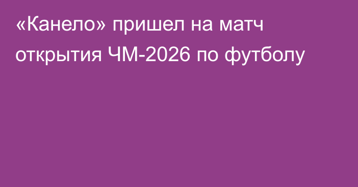 «Канело» пришел на матч открытия ЧМ-2026 по футболу