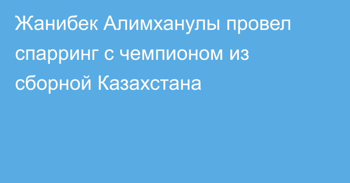 Жанибек Алимханулы провел спарринг с чемпионом из сборной Казахстана