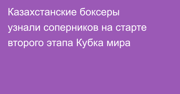 Казахстанские боксеры узнали соперников на старте второго этапа Кубка мира
