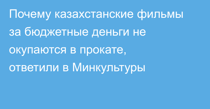 Почему казахстанские фильмы за бюджетные деньги не окупаются в прокате, ответили в Минкультуры