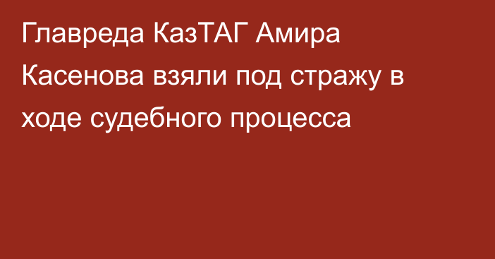 Главреда КазТАГ Амира Касенова взяли под стражу в ходе судебного процесса