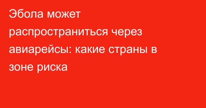 Эбола может распространиться через авиарейсы: какие страны в зоне риска