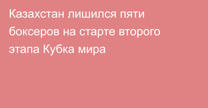 Казахстан лишился пяти боксеров на старте второго этапа Кубка мира