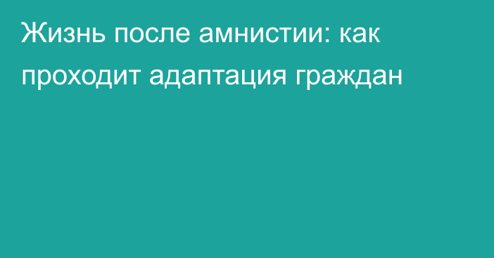 Жизнь после амнистии: как проходит адаптация граждан