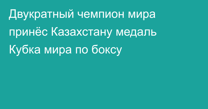 Двукратный чемпион мира принёс Казахстану медаль Кубка мира по боксу