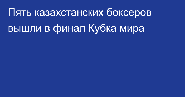 Пять казахстанских боксеров вышли в финал Кубка мира