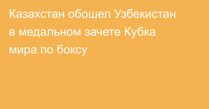 Казахстан обошел Узбекистан в медальном зачете Кубка мира по боксу
