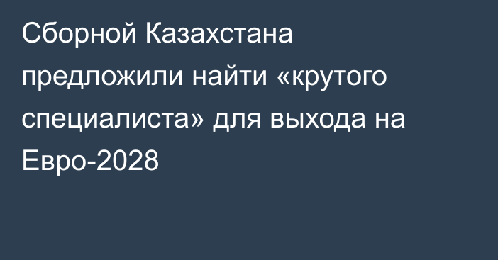 Сборной Казахстана предложили найти «крутого специалиста» для выхода на Евро-2028