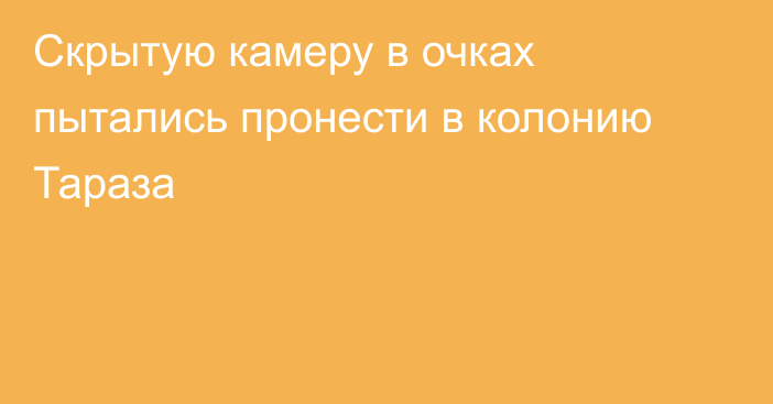 Скрытую камеру в очках пытались пронести в колонию Тараза
